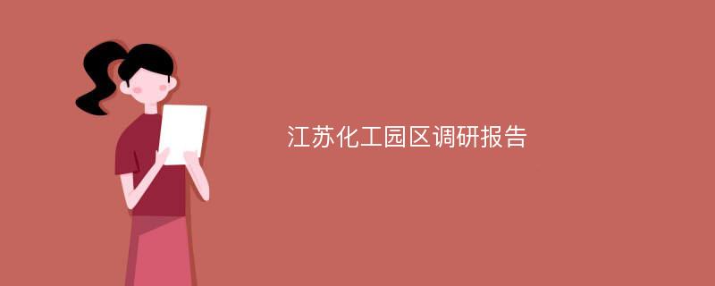 江苏化工园区调研报告