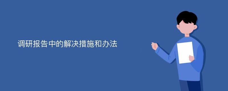 调研报告中的解决措施和办法