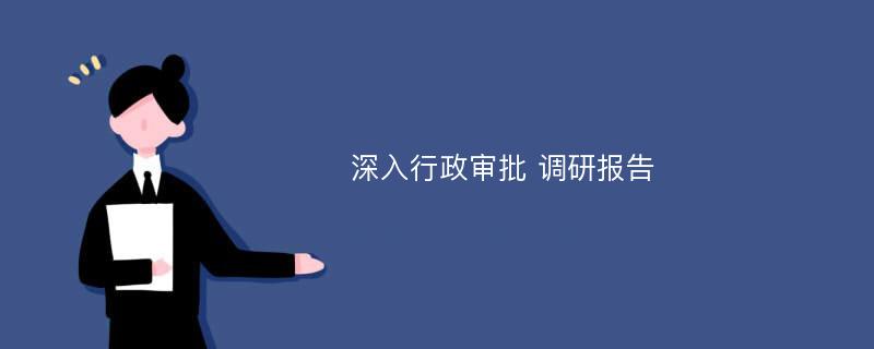 深入行政审批 调研报告